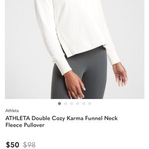Athleisure wear athleta double cozy karma funnel neck XS fleece pullover
